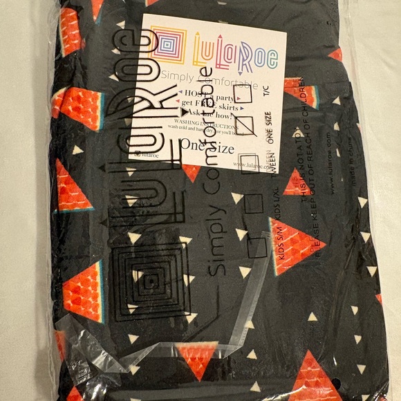 LuLaRoe Pants - LuLaRoe Women Vintage OS Leggings Black red White watermelon Geometric Print